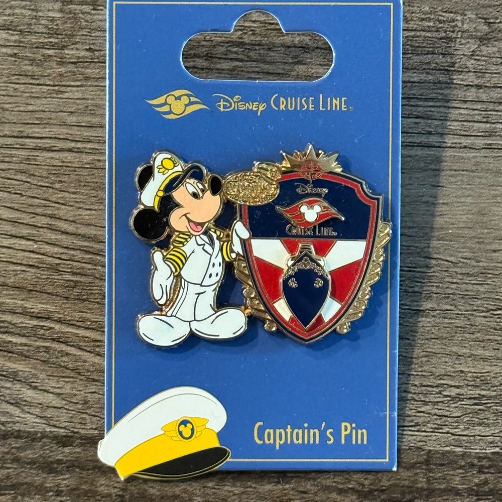 Disney Cruise Line Captain Mickey Pin - Gold, Red, Blue